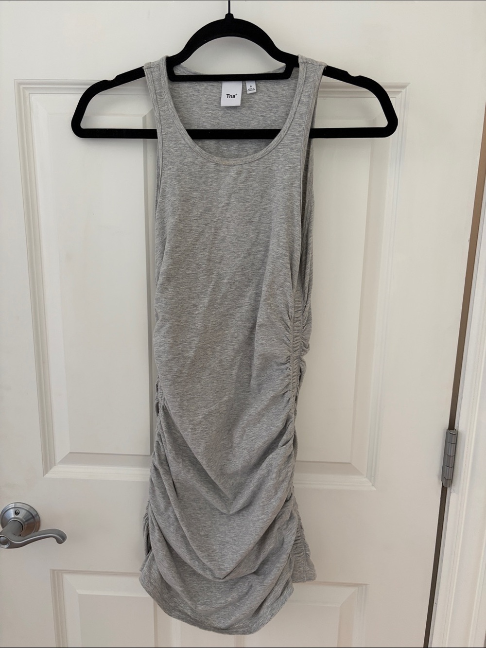 TNA Light Gray Ruched Tank Dress